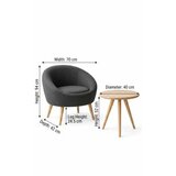 Atelier Del Sofa fotelja i bočni stočić cay seti anthracite | Eponuda.com