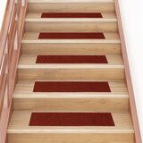  Prostirke za stepenice samoljepljive 15 kom 76x20 cm bordo crvene pravokutne | shoptok.hr