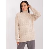 Fashion Hunters Light beige turtleneck with cuffs Cene