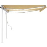  Tenda na ručno uvlačenje s LED svjetlima 4 5x3 m žuto-bijela | shoptok.hr