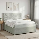  Boxspring krevet s madracem Svjetlosiva 140 x 190 cm Baršun | shoptok.hr