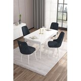 Hanah home trpezarijski set Are, sto na razvlačenje i 4 stolice, bela ploča, antracit tkanina Babyface | Eponuda.com