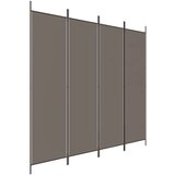 Sobna pregrada s 4 panela antracit 200 x 200 cm od tkanine | shoptok.hr