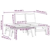 vidaXL 3-dijelni set vrtnih klupa s jastucima crni čelični | shoptok.hr
