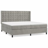 The Living Store Box spring postelja z vzmetnico svetlo siva 200x200 cm žamet - Box Spring Postelja, (21490330) | Shoptok.si