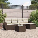 vidaXL 6-dijelni set vrtnih sofa od poliratana s jastucima smeđi | shoptok.hr