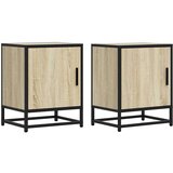 vidaXL Nočna omarica 2 kosa sonoma hrast 40x31x50 cm inž. les/kovina | Shoptok.si