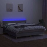  Krevet box spring s madracem LED svjetlosivi 180x200 cm tkanina | shoptok.hr