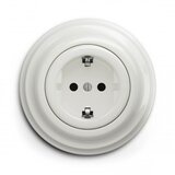  Kliklap - Retro kućna utičnica sa okvirom SCHUKO 230V/16A, keramička, bela | Eponuda.com
