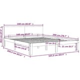  Okvir za krevet od masivne borovine 160 x 200 cm | shoptok.hr