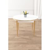 Hanah home trpezarijski sto Osle, 90 × 90 cm, bela ploča, zlatne noge | Eponuda.com