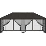 Paviljon s bočnim stranama 6 x 3 m Antracit Poliester i čelik | shoptok.hr