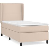 Krevet s oprugama i madrac cappuccino 90x190 cm od umjetne kože | shoptok.hr