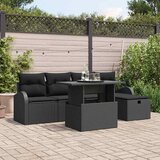  Sjedeća garnitura za vrt 6 kom. Crna poliratan 234 x 177 x 85 cm | shoptok.hr