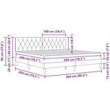 Okvir kreveta s madracem Tamno siva 200 x 200 cm Baršun | shoptok.hr