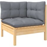  4-dijelna vrtna garnitura od borovine sa sivim jastucima | shoptok.hr