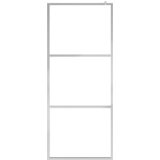 Pregrada za tuš s policom krom 90x195 cm staklo ESG i aluminij | shoptok.hr