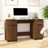 Maison Chic Pisalna miza - pisarniška miza - Računalniška miza s stranskimi omaricami rjav hrast inženirski les, (21785662) | Shoptok.si