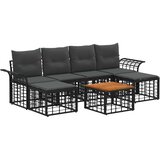  Set vanjskih sofa 7 kom. Crna i tamno siva Poliester | shoptok.hr