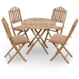  5-dijelni sklopivi vrtni blagovaonski set od bambusa Bež 40 x 40 x 4 cm | Shoptok.si