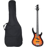 vidaXL Električna bas gitara za početnike s torbom smeđe-crna 4/4 46 Cijene