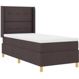  Krevet s opruga kutije s LED trakama Smeđa 90 x 200 cm tkanina | shoptok.hr