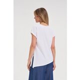 Marisse White Round Neck T-Shirt | Shoptok.si