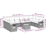  11-dijelni set vrtnih sofa poliratan s jastucima svijetlosivi | shoptok.hr