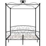  Okvir za krevet s nadstrešnicom crni metalni 180 x 200 cm | shoptok.hr