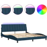  Okvir kreveta s LED-om bez madraca Hanko plavi 180 x 200 cm baršunasti | shoptok.hr
