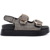 GOODIN Black and white checkered platform sandals | Shoptok.si