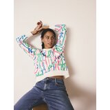 Next Sweater majica plava / travnato zelena / roza / bijela | shoptok.hr