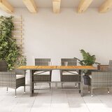  Vrtni stol s pločom od drva bagrema sivi 190x80x74 cm poliratan | Eponuda.com