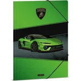 zelena Lamborghini mapa z elastiko velikosti A4