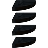 vidaXL 323891 Floating Corner Shelves 4 pcs High Gloss Black 25x25x3,8 cm MDF | shoptok.hr