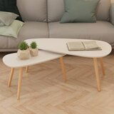 The Living Store Klubska mizica komplet 2 kosa iz masivne borovine bele barve - Klubska Mizica, (21662585) | Shoptok.si