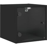  The Living Store Nočna omarica s steklenimi vrati črna 35x37x35 cm - Nočna Omarica, (21448587) | Shoptok.si