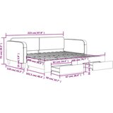 vidaXL Dnevni krevet na razvlačenje smeđesivi 100 x 200 cm od tkanine | shoptok.hr