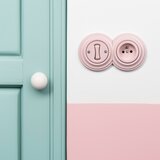  Kliklap - Retro jednopolni prekidač br. 1 i utičnica 230V sa ramom, staroružičasta | Eponuda.com