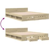  Okvir za krevet s ladicama boja hrasta 160x200 cm drveni Smeđa 160 x 200 cm | Shoptok.si