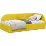  Kutni okvir kreveta s uzglavljem Žuta 80 cm x 200 cm Baršun | shoptok.hr