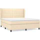  Krevet s oprugama i madracem krem 160x200 cm od tkanine | shoptok.hr