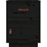  Noćni ormarić crni 40 x 34 x 55 cm od masivne borovine | Eponuda.com