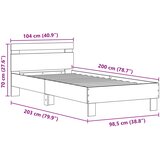  Krevetna konstrukcija Staro drvo 100 x 200 cm Konstruirano drvo | shoptok.hr