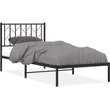 Metalni okvir za krevet s uzglavljem crni 90x190 cm | shoptok.hr