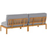  Set sofe s jastukom Jednobojno 2 pcs Siva Čvrsto drvo akacije | shoptok.hr