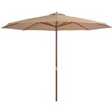 vidaXL Zunanji senčnik z lesenim drogom 350 cm taupe Cene