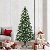 vidaXL Umjetno predsvijetljeno božićno drvce Zelena 210 cm PVC i metal | shoptok.hr