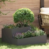  Vrtna saksija Crna 80 x 80 x 50 cm Čelična vrata | shoptok.hr