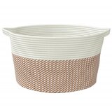  Košara za pohranu smeđe-bijela Ø 40 x 25 cm pamučna | shoptok.hr